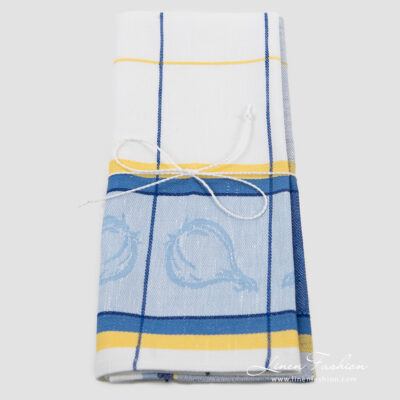 Kitchen towel No. 53 4 Jacquard linen cotton towel, veggies motif.