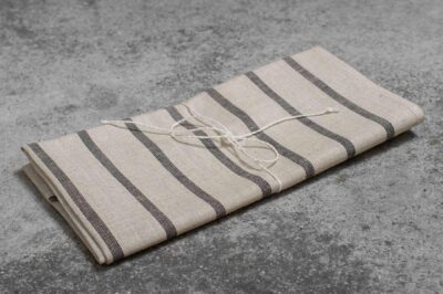 Grey striped linen kitchen towel 16 3 Grey striped linen kitchen towel 16