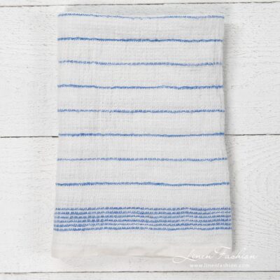 Kitchen towel No. 34 5 White kitchen towel with blue stripes