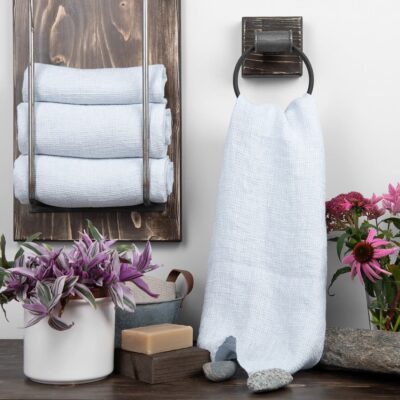 PURO Bath towel light blue 3 PURO light blue linen towel