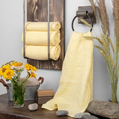 PURO Bath towel yellow 3 PURO yellow linen towel
