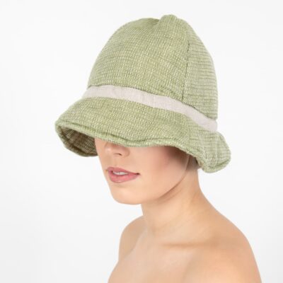 PURO Sauna hat green 3 green linen sauna hat