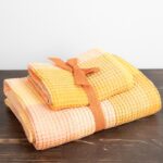 BINGO Bath towel orange checked