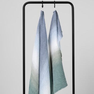 VITO Bath towel blue green 6 Blue green cotton-hemp bath towel, with hanging loop