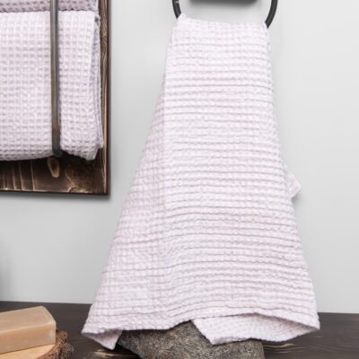 BINGO Bath towel light lilac 7 linen cotton light lilac towel, washed