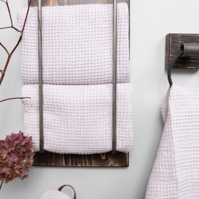 BINGO Bath towel light lilac 8 linen cotton light lilac towel, waffla.