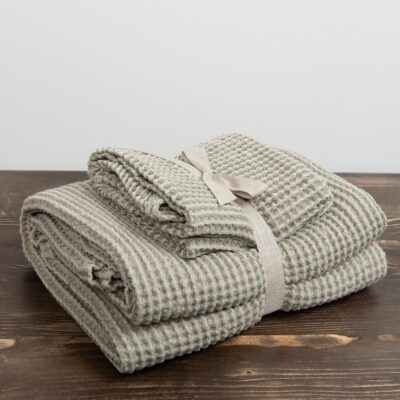 BINGO Bath towel grey green 10 linen grey green bath towel, set