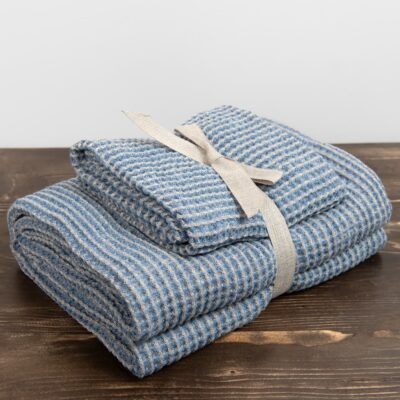 BINGO Bath towel grey blue 7 grey blue linen cotton bath towel, set