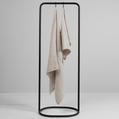 MARGO Bath towel beige 4 Beige linen striped bath towel
