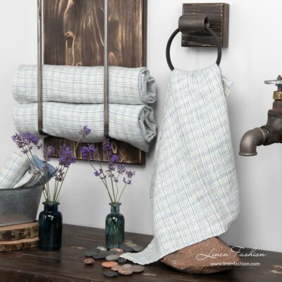 White linen towel, aspen.