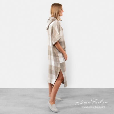 BINGO Poncho sand 14 Linen poncho towel with slits on the sides