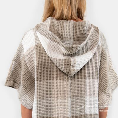 BINGO Poncho sand 16 Linen poncho towel with hood