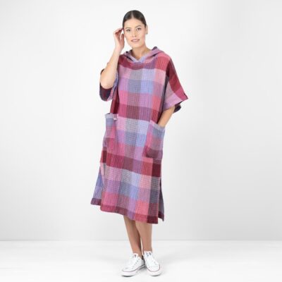 BINGO Poncho lilac checked 7 lilac linen poncho bingo.