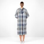 BINGO Poncho grey blue checked