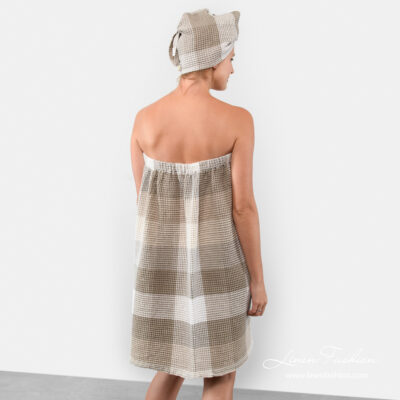 BINGO Wrap towel sand 11 Linen body wrap towel - back side