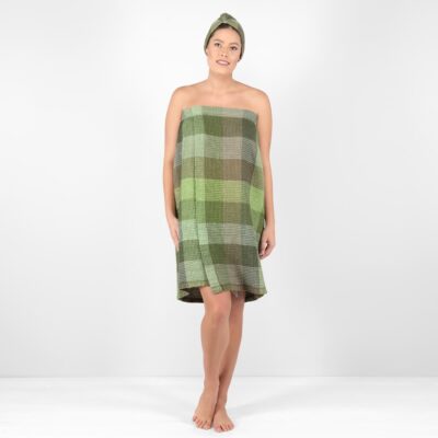 BINGO Wrap towel green 6 linen green wrap towel.