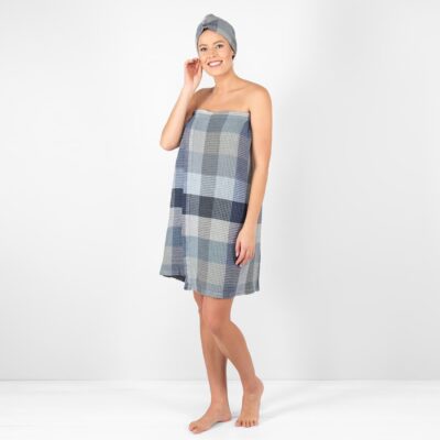 BINGO Wrap towel blue grey 6 blue grey linen wrap towel.