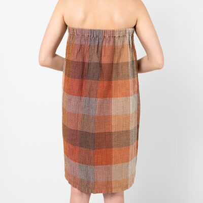 BINGO Wrap towel brown 6 Brown linen wrap towel, elastic waist