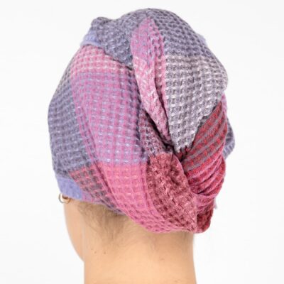BINGO Hair wrap towel lilac 5 lilac hair wrap linen towel bingo from back side.
