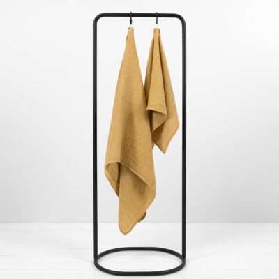 PURO Bath towel yellow melange 4 linen yellow bath towel.