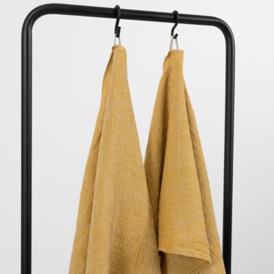 PURO Bath towel yellow melange 6 linen yellow bath towel, 3 sizes.