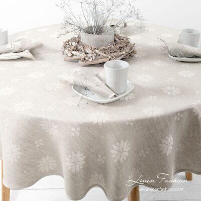 MYSTI Tablecloth round/oval beige 6 MYSTI Tablecloth round/oval beige