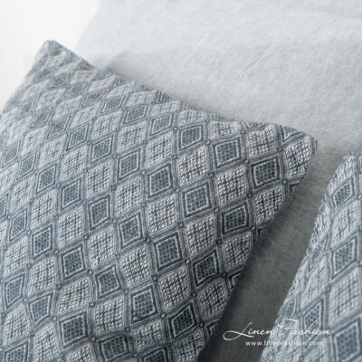 ALABAMA Cushion cover 5 linen cotton blue grey bedlinen with cushion covers from Alabama.