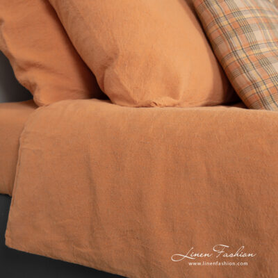 SAN DIEGO Bed linen 19 linen cotton orange bedlinen, pillow case & Duvet cover.