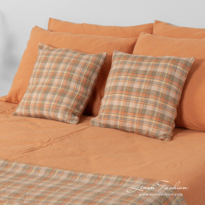 SAN DIEGO Bed linen 18 linen cotton orange bedlinen, decorative pillow cases.
