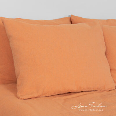 SAN DIEGO Bed linen 15 linen cotton orange bedlinen with different pillow case sizes.