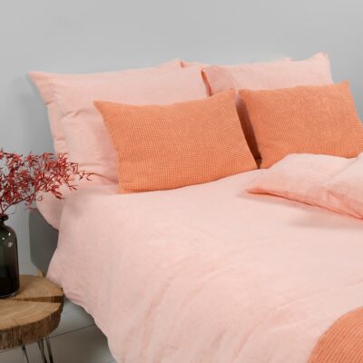 FUZZA Bed linen 8 duvet cover peach, in washed linen>