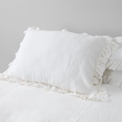 off white linen pillow case 50x70cm.