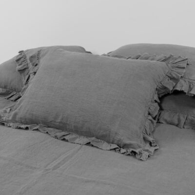 PROVANCE Bed linen dark grey 21 provance dark grey pillow cases with ruffles