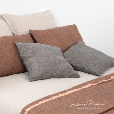 LEILA Cushion cover grey 5 Grey linen cushion cover, leila.