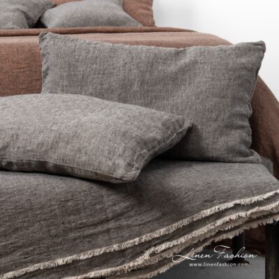 LEILA Cushion cover grey 7 100% linen grey cushion cover.