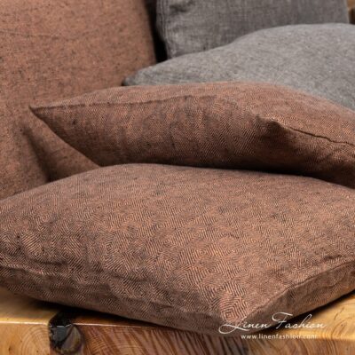 LEILA Cushion cover brown 7 Brown colored cushion cover, leila.