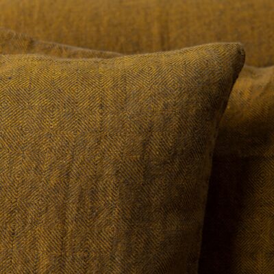 LEILA Cushion cover yellow 5 linen yellow diamond cushion cover, zipper
