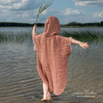 PLAZA Poncho towel brown
