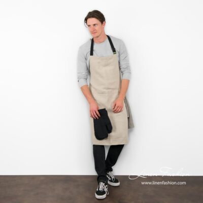 JAZZ Apron natural linen 6 100% linen apron in grey, jazz.