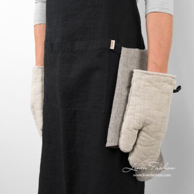 JAZZ Apron black 8 Black colored 100% linen apron.