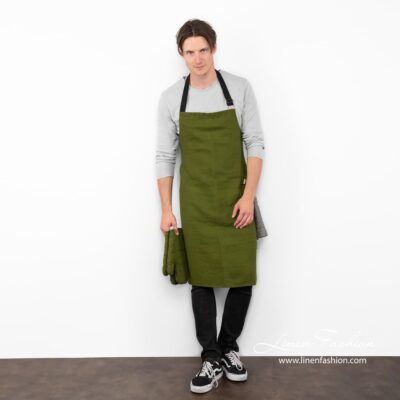 JAZZ Apron green 6 Linen apron in green, jazz.