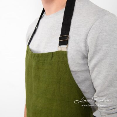 JAZZ Apron green 7 100% linen apron in green color.