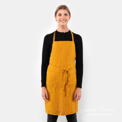 GAMMA Apron yellow 3 Yellow linen apron, gamma.
