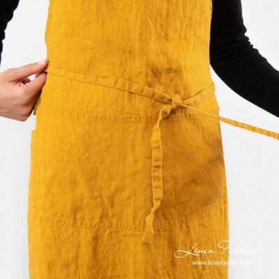 GAMMA Apron yellow 4 100% linen apron in yellow color, gamma.