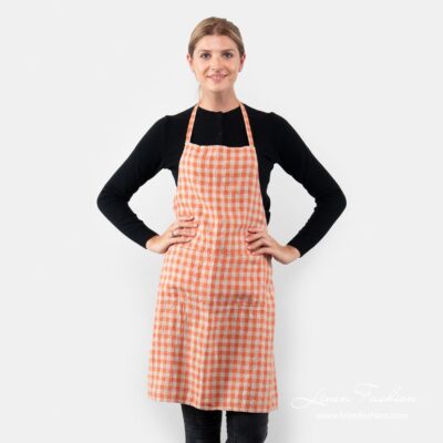GAMMA Apron checked 4 Linen check apron, gamma
