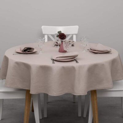 KOMA Tablecloth round/oval rosy beige