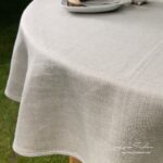 AIRA Tablecloth round/oval natural linen