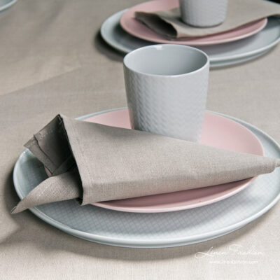 METIS Table napkin natural 3 Light grey linen table napkin