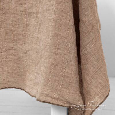 MACADAMIA Tablecloth brown 28 Brown linen tablecloth.
