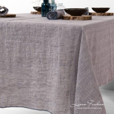 LOBELIA Tablecloth violet 14 Violet linen tablecloth.